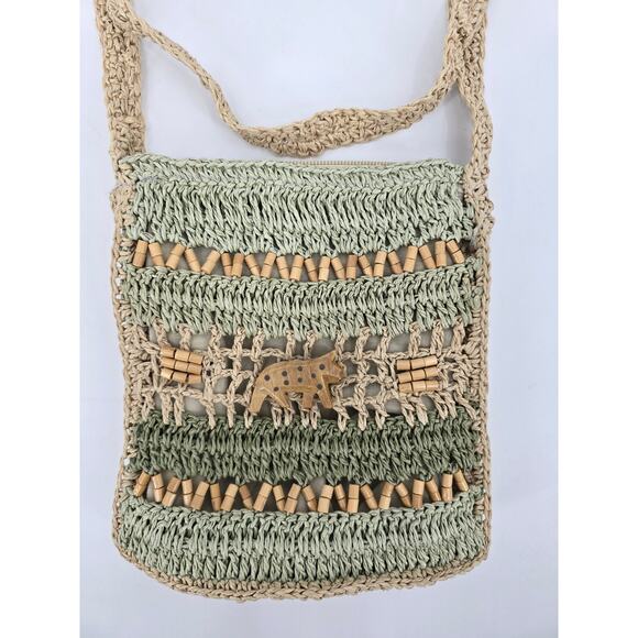 St. John’s Bay 90s Woven Straw Crossbody Bag with Beaded Accents - Picture 2 of 8